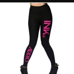 ADORABLE !!!! Ink addict work out gym leggings LG