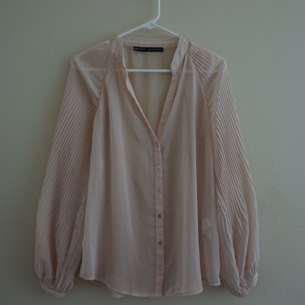 Zara light pink blouse