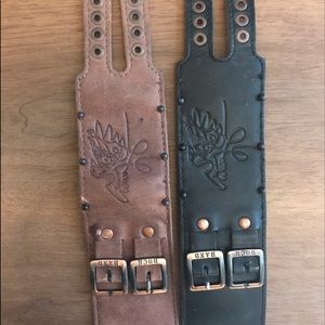 1 RockBand Leather Bracelet (Black or Dark Brown)