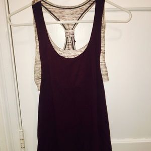 Gym wear tank top with built in sports bra