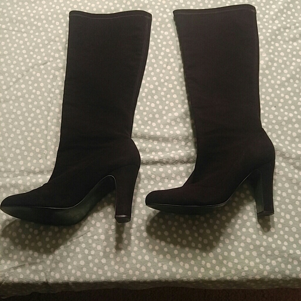 Boden Black Suede Heel Boots, Women's UK 40, US 9