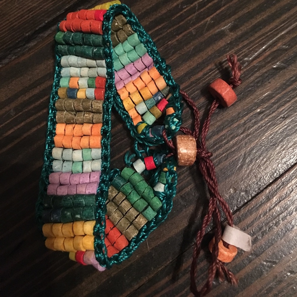 Porcelain beaded bracelet. From Antigua, Guatemala