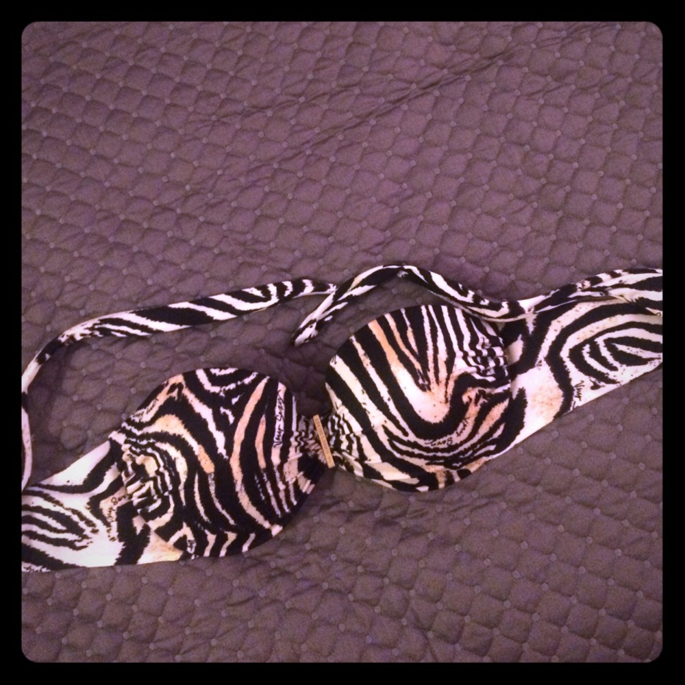 Victoria secret strapless bikini top zebra 36C