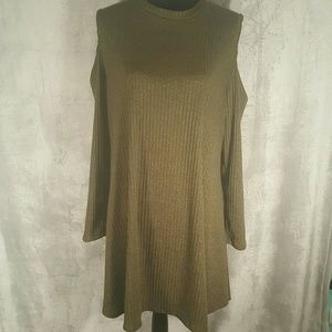 Olive cold shoulder dress