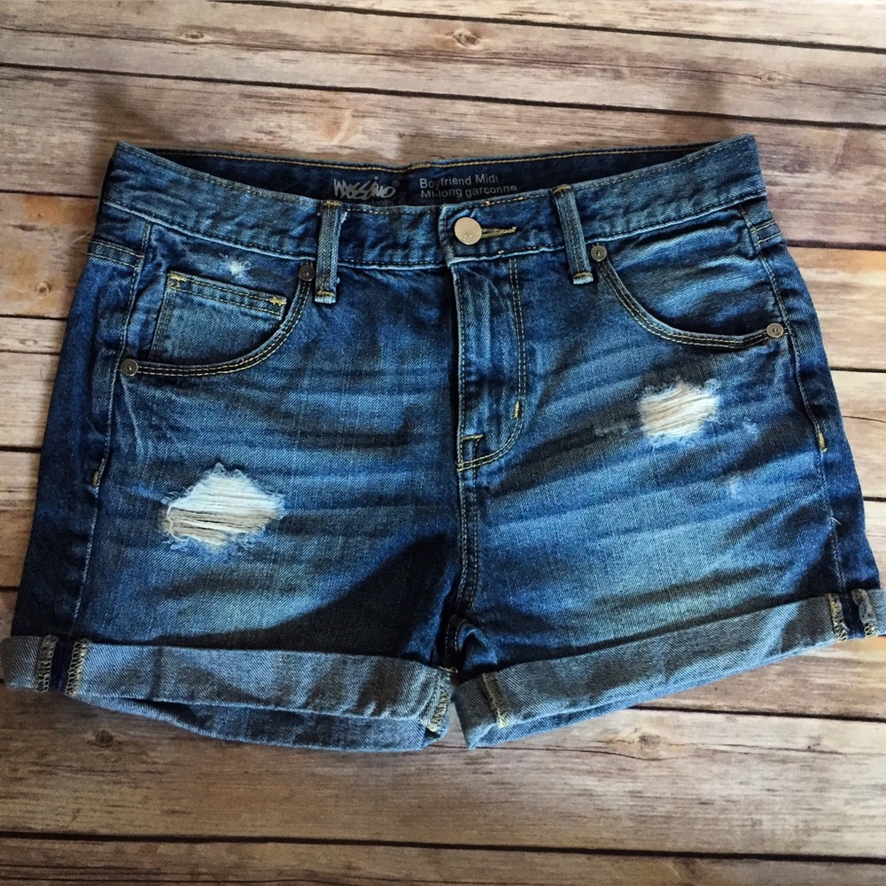 Distressed Denim Shorts