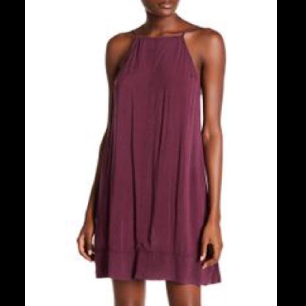 Free People Sheila Slip Dress Wine