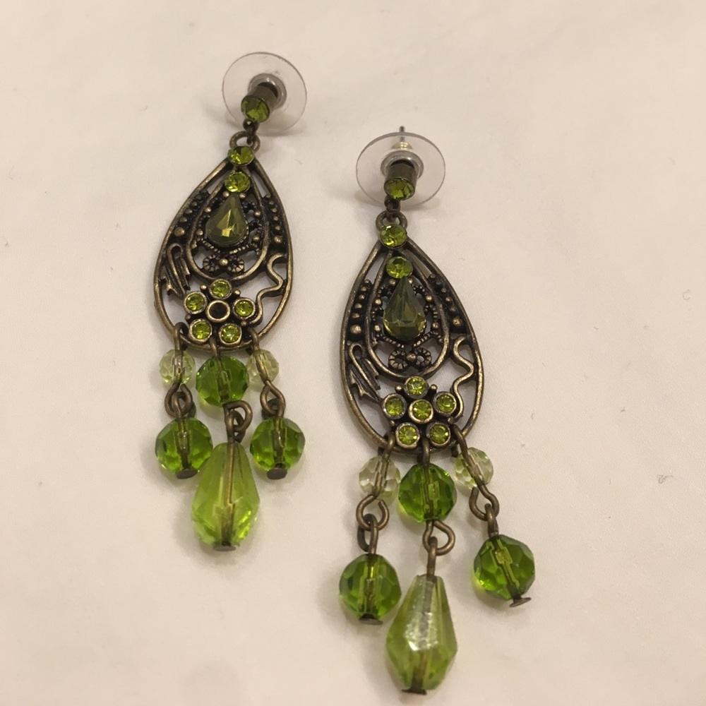 Green Crystal Earrings