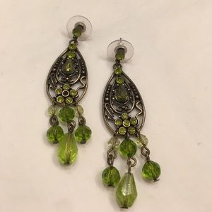 Green Crystal Earrings