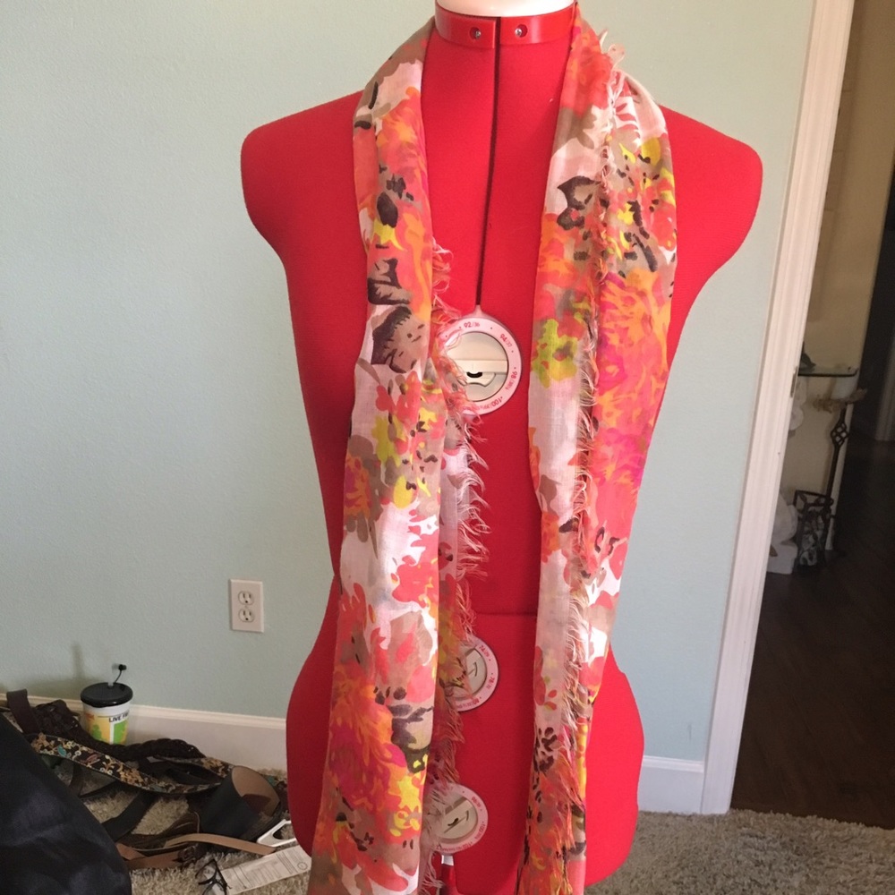Orange distressed scarf