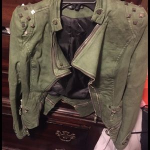 Army green studded jacket