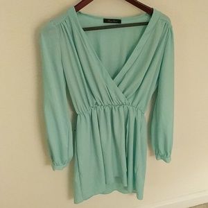 Mint green long sleeve dress