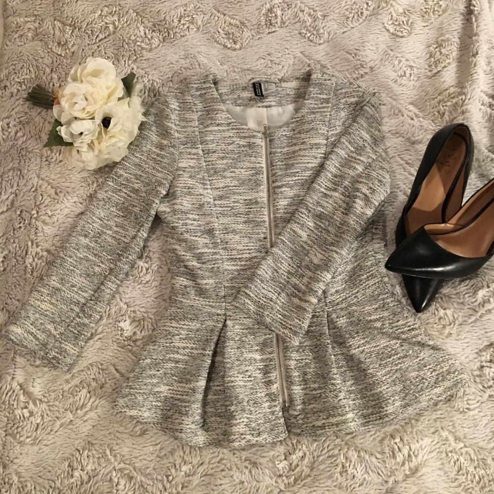 🌻Classic "Tweed Look" Peplum Jacket. GUC.