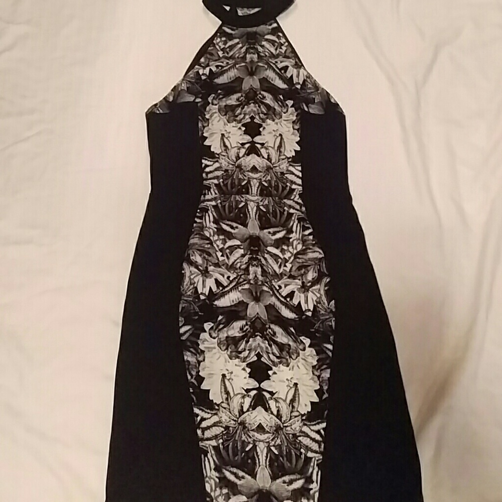 Black and white form fitting dress
