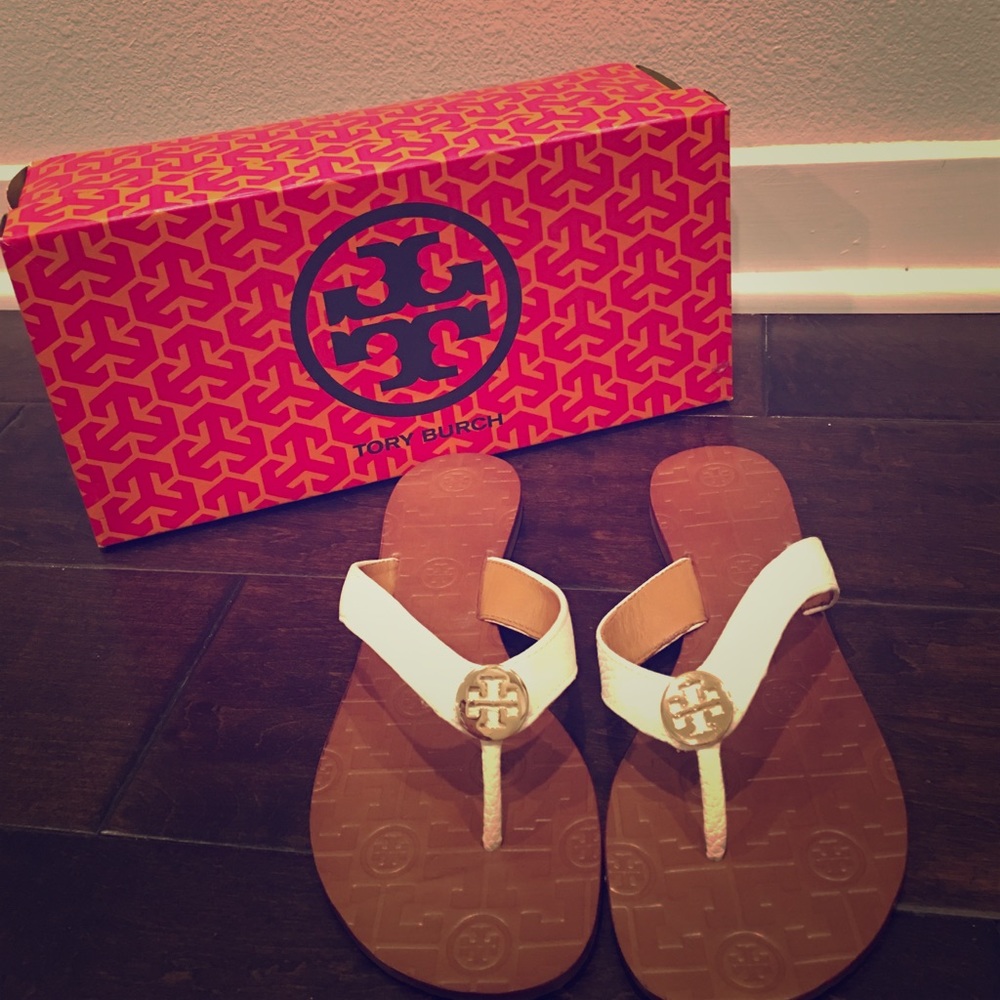 Tory Burch Leather Flip Flops