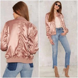 Nasty Gal Jackets & Coats - Rose Blush Pink Satin Bomber Jacket Nasty Gal Jackets & Coats - Rose Blush Pink Satin Bomber Jacket