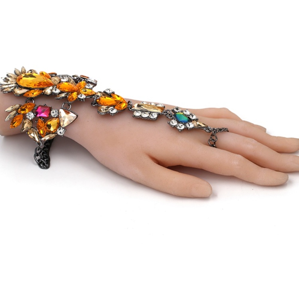Boho bohemian ankle hand bracelet barefoot sandal - Picture 7 of 7