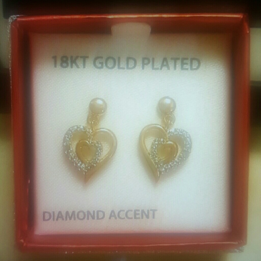 Heart earrings 18kt gold plated