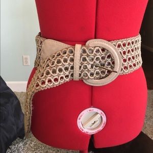 Tan crochet belt