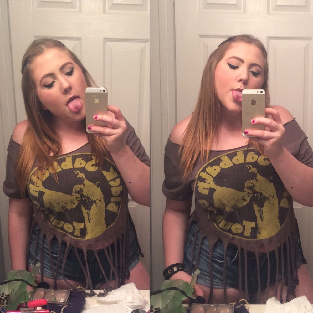 Black Sabbath cropped vintage shirt with fringe