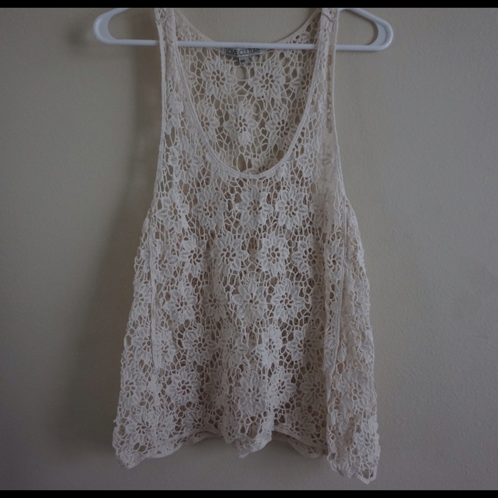 Cream lace tank by Forever 21