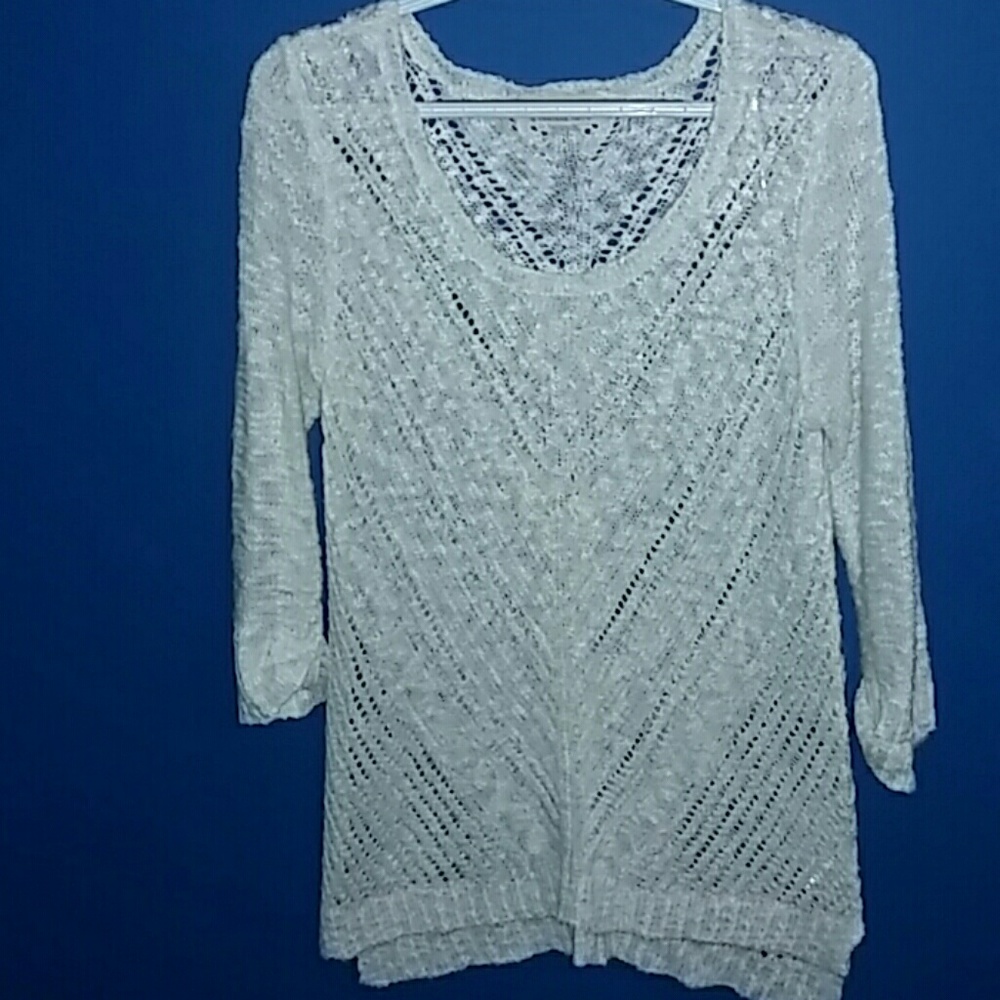 Soft Cream Crocheted sweater top
