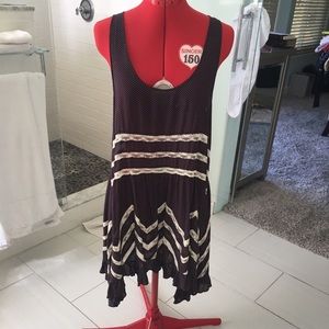 Free People grape trapeze voile slip/dress