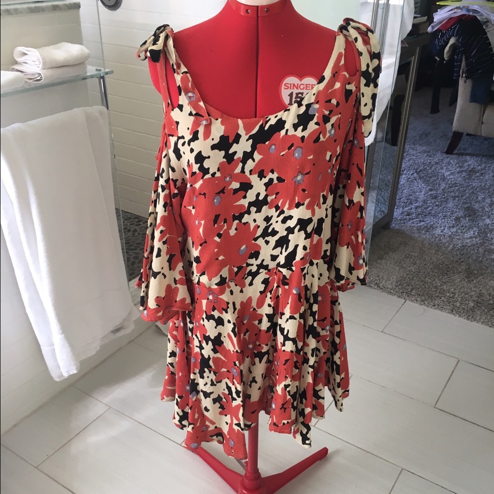 Free People shoulderless swing dress