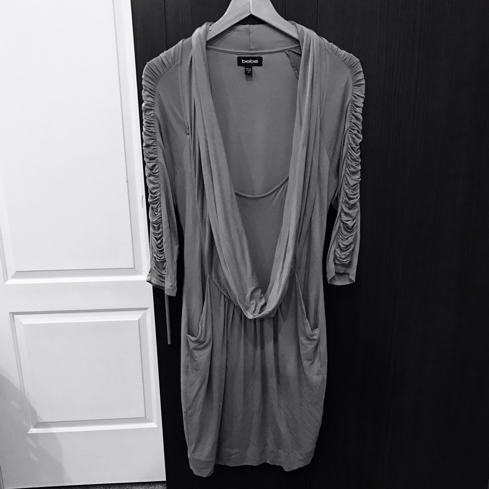 Bebe cowl neck jersey dress