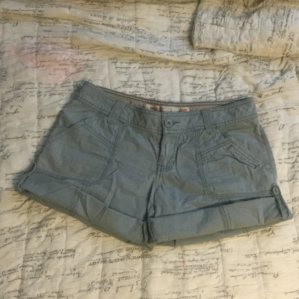 Khaki Green Cargo Shorts
