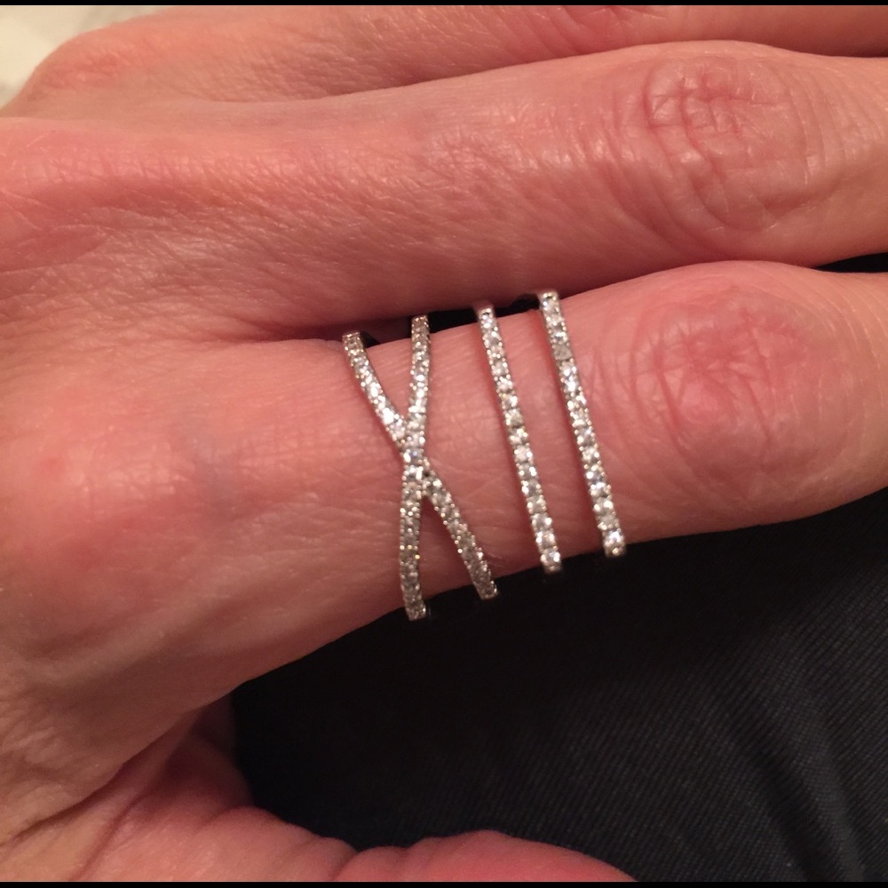 18K White Gold Filled CZ Art Deco Ring