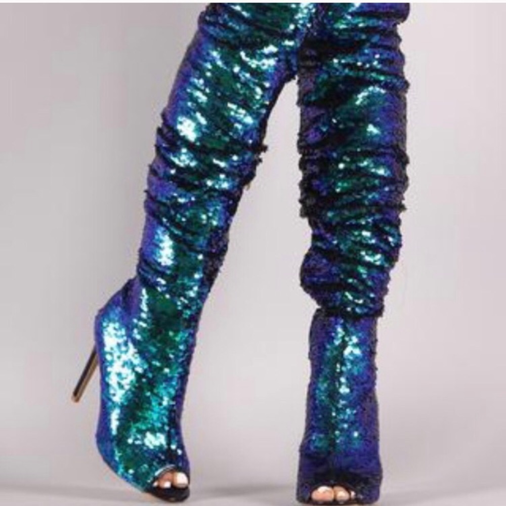 Thigh High Sequin Boots