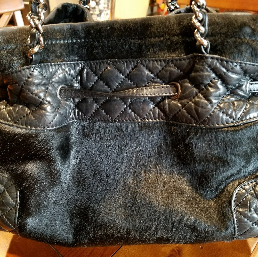 Vintage Chanel Pony Hair Quilted Leather Large Tote - Picture 5 of 8