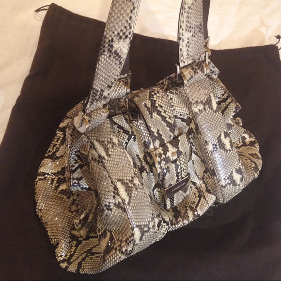 💯 MICHAEL KORS LARGE PYTHON BAG - Picture 3 of 8