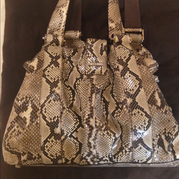 💯 MICHAEL KORS LARGE PYTHON BAG - Picture 4 of 8