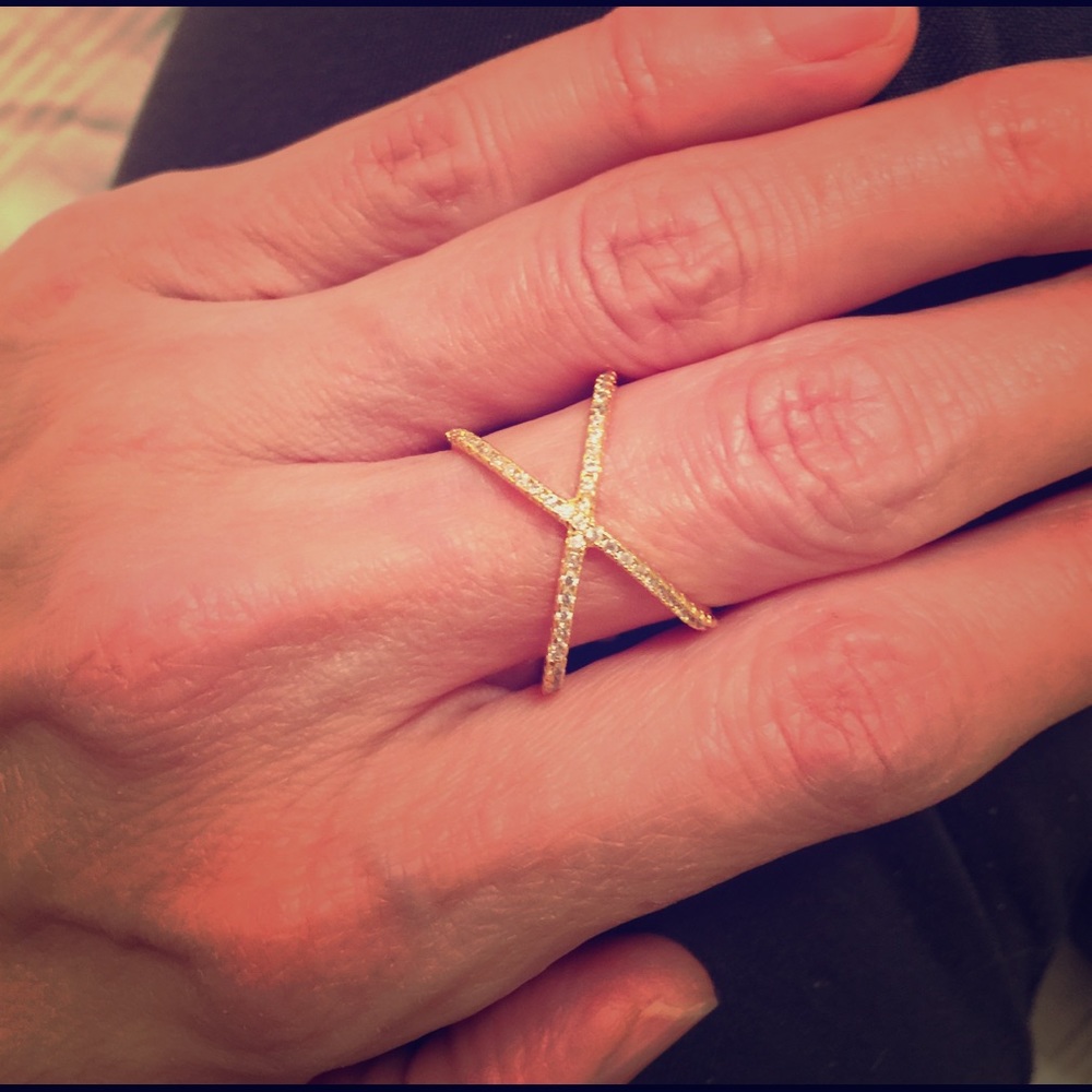 18K Gold Filled CZ Art Deco Ring