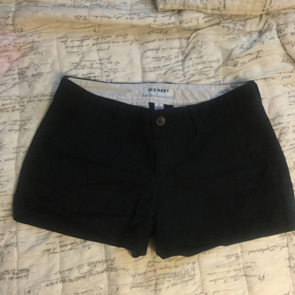 Black Low Rise Cargo Shorts