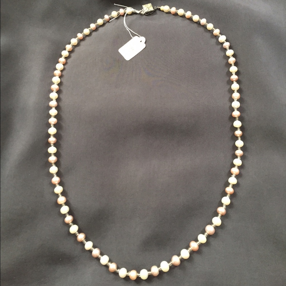 Bichrome Faux Pearl Necklace