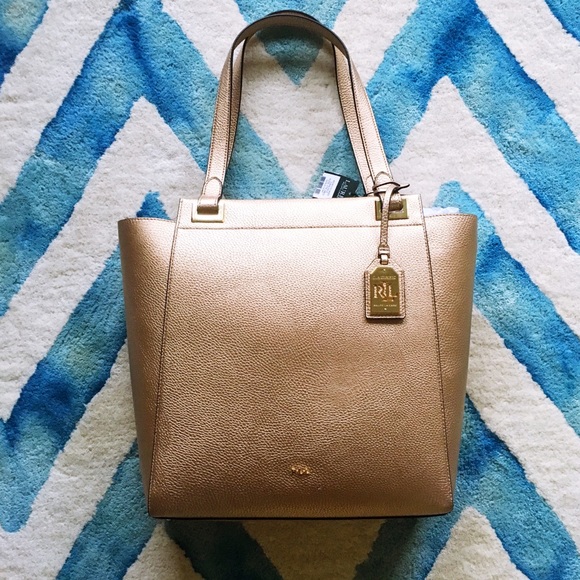 Ralph Lauren Gold Leaf Carlisle Afton Tote NWT - Picture 5 of 8