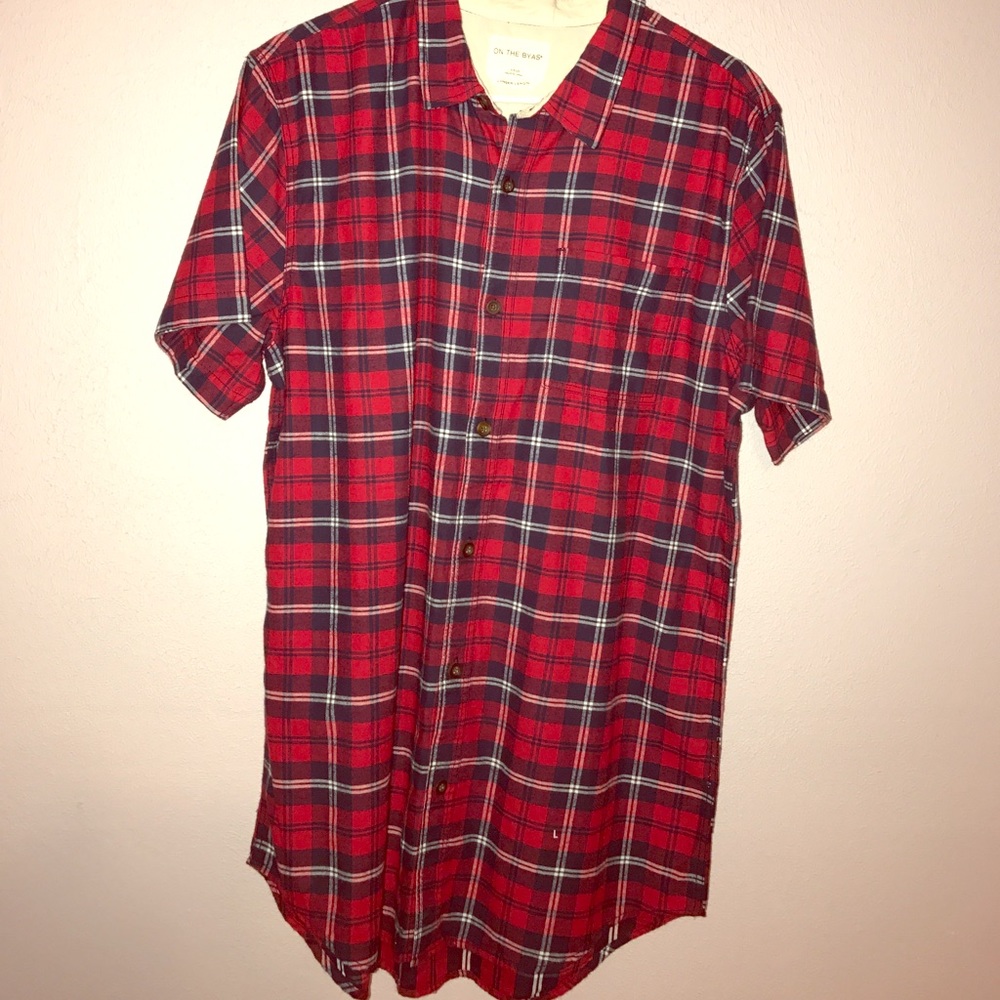 On The BYAS elongated button down!