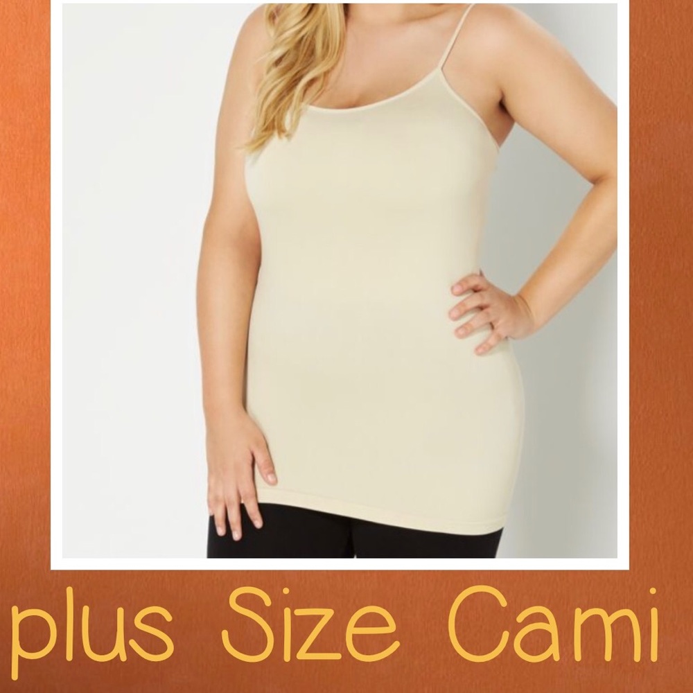 Plus Thin Strap Nude Solid Knit Cami