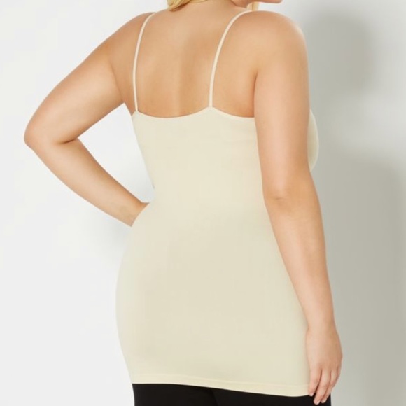 Plus Thin Strap Nude Solid Knit Cami - Picture 3 of 3