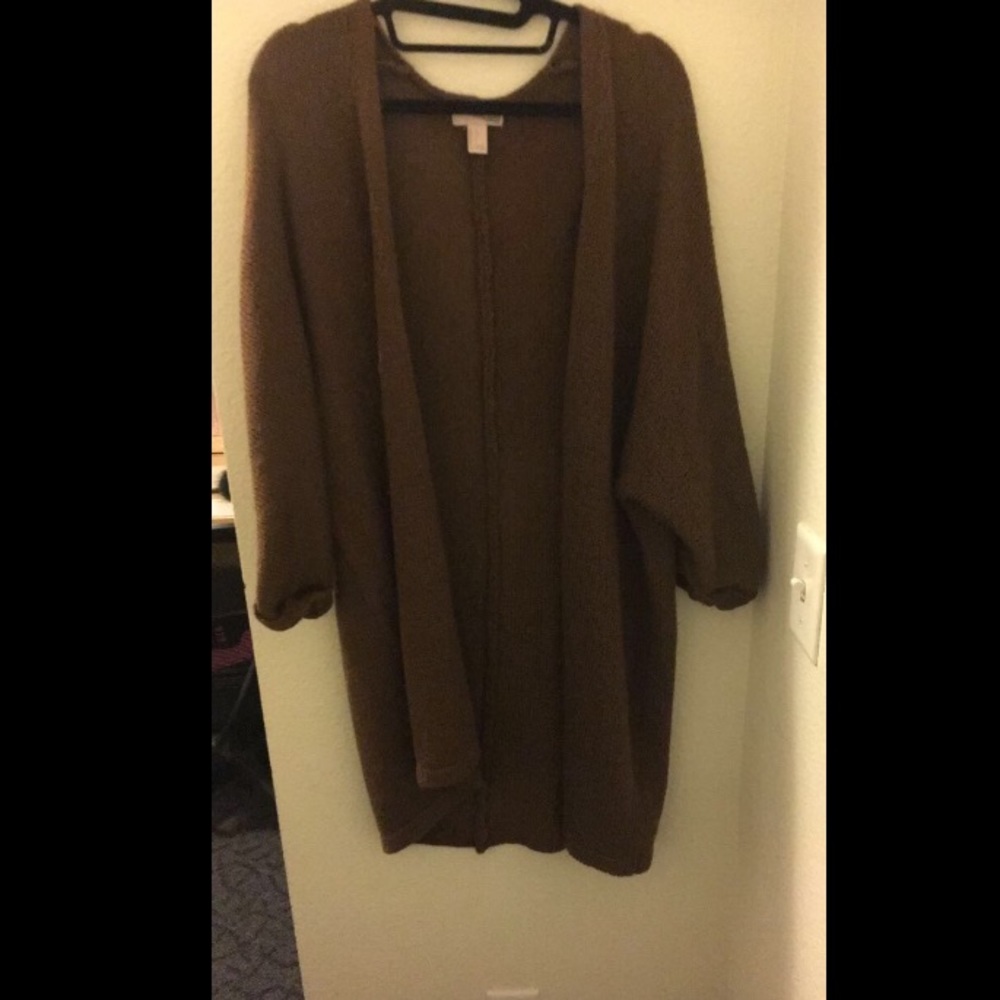 Long brown cardigan