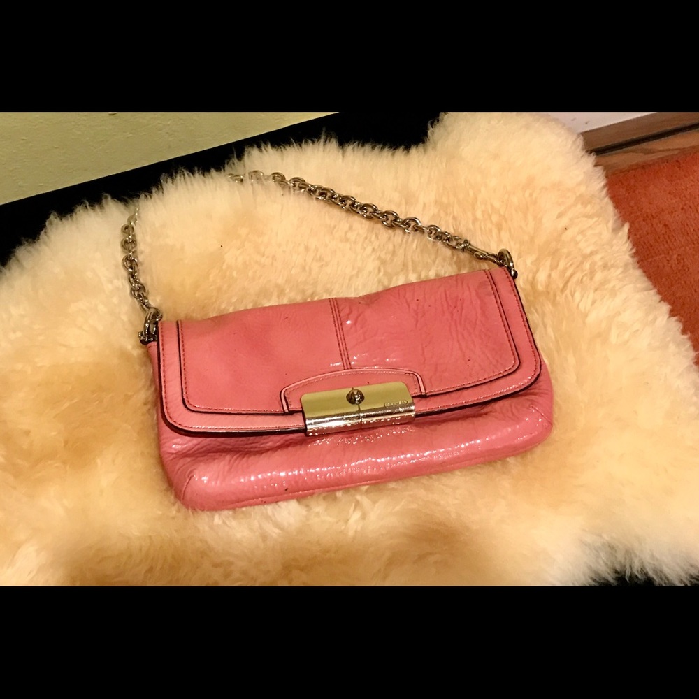 Coach Pink patent leather small purse/clutch