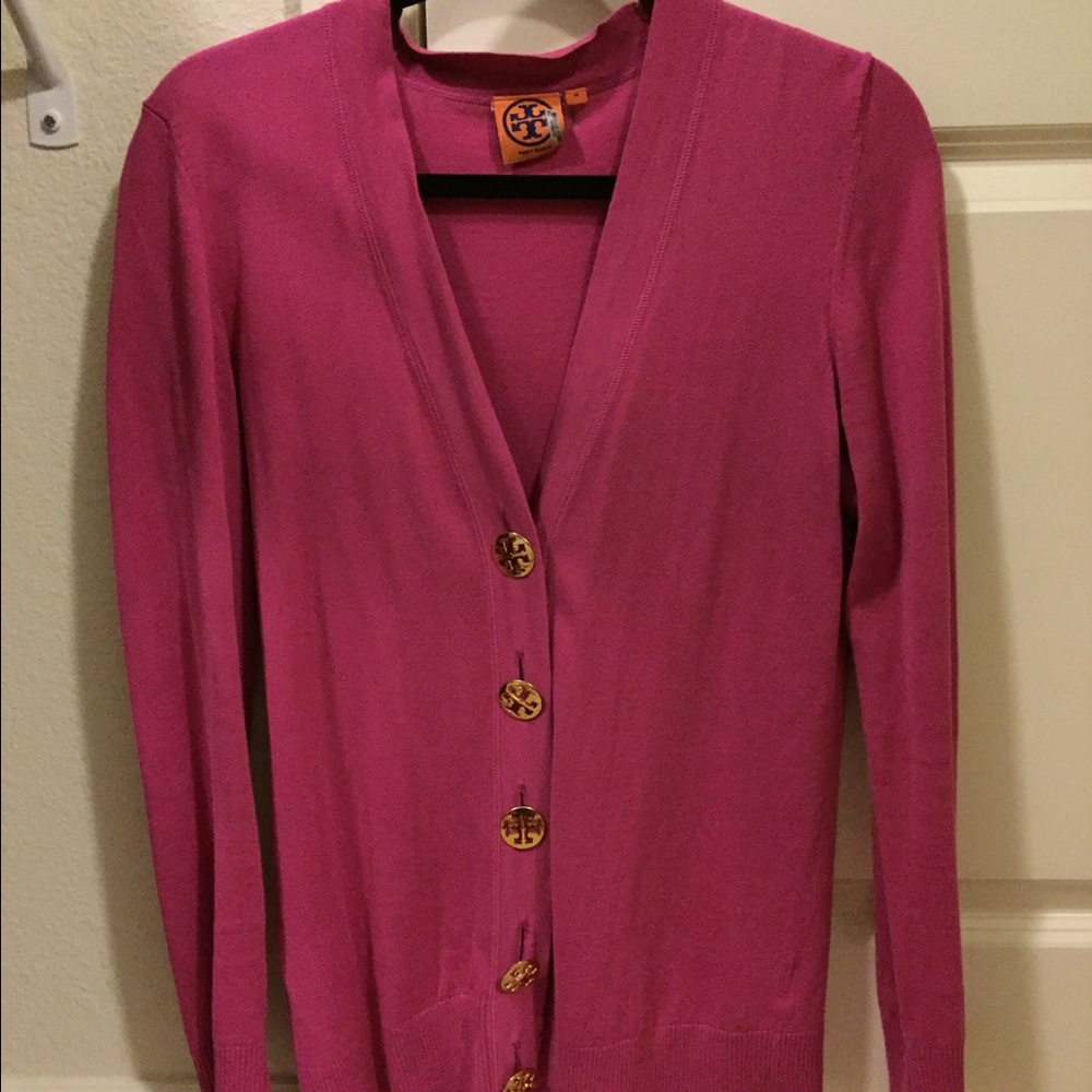 Tory Burch pink cardigan