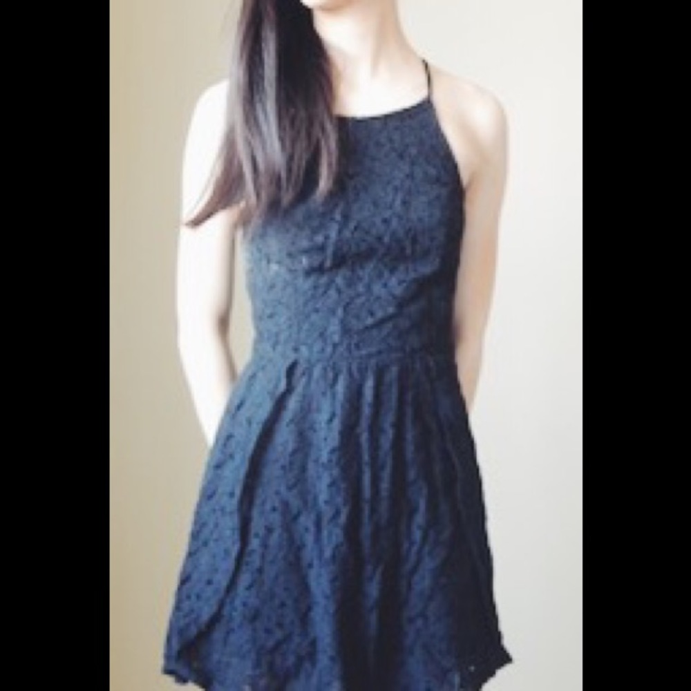 Halter Lace Black Dress