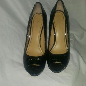 Nine west black crock print shoes sz 8