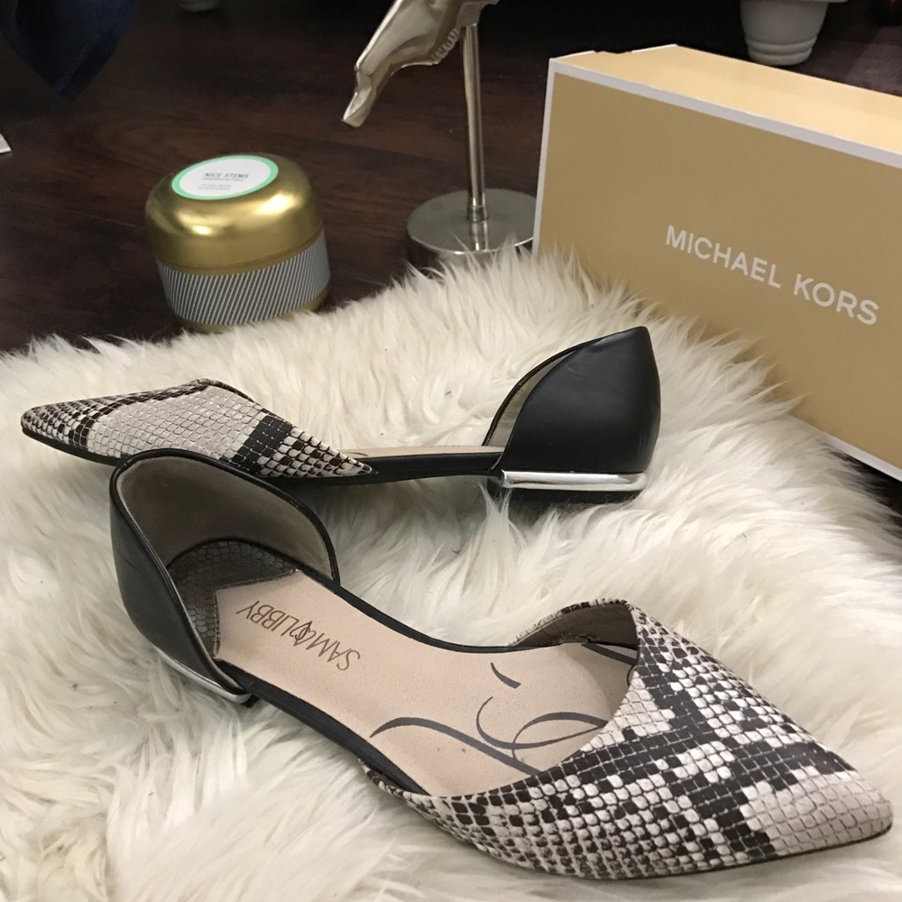 Snake Skin Silver & Black Sam & Libby Flats