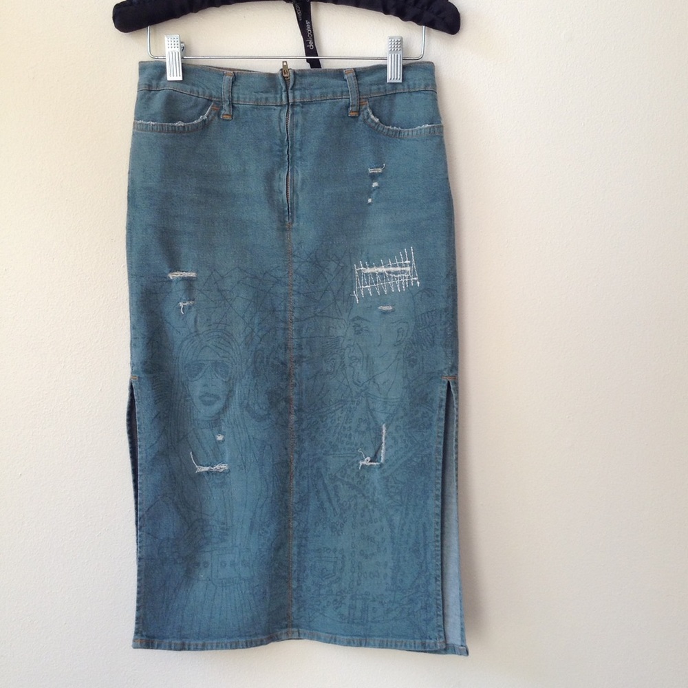 NWTO  Just Cavalli Slim Fit Denim Skirt sz XS