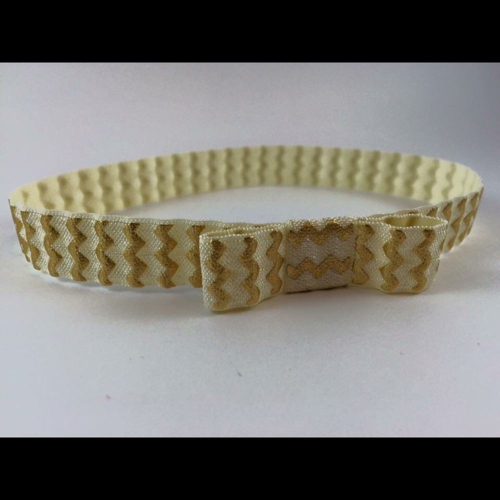 Gold and Cream Chevron Headband