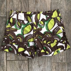 Zara brown and green pattern shorts